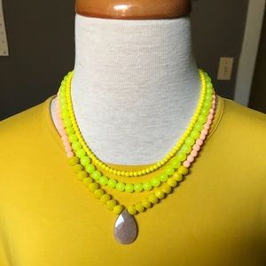 NWOT David Aubrey yellow bead necklace